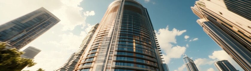 Obraz premium Majestic Skyscrapers Reaching for the Clouds