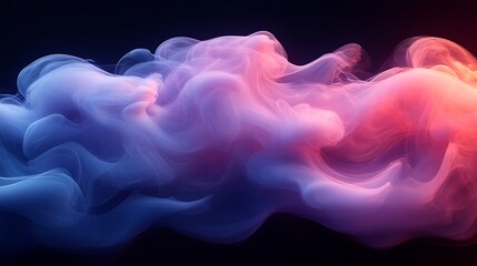 Obraz premium Stylized dynamic 3D cartoon render of vibrant swirling smoke patterns against a solid black background