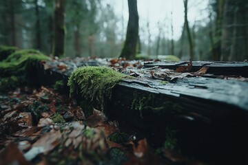 Obraz premium A zoomed-in view of tree bark with its rugged grooves and mossy details