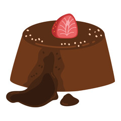 Chocolate fondant lava cake illustration