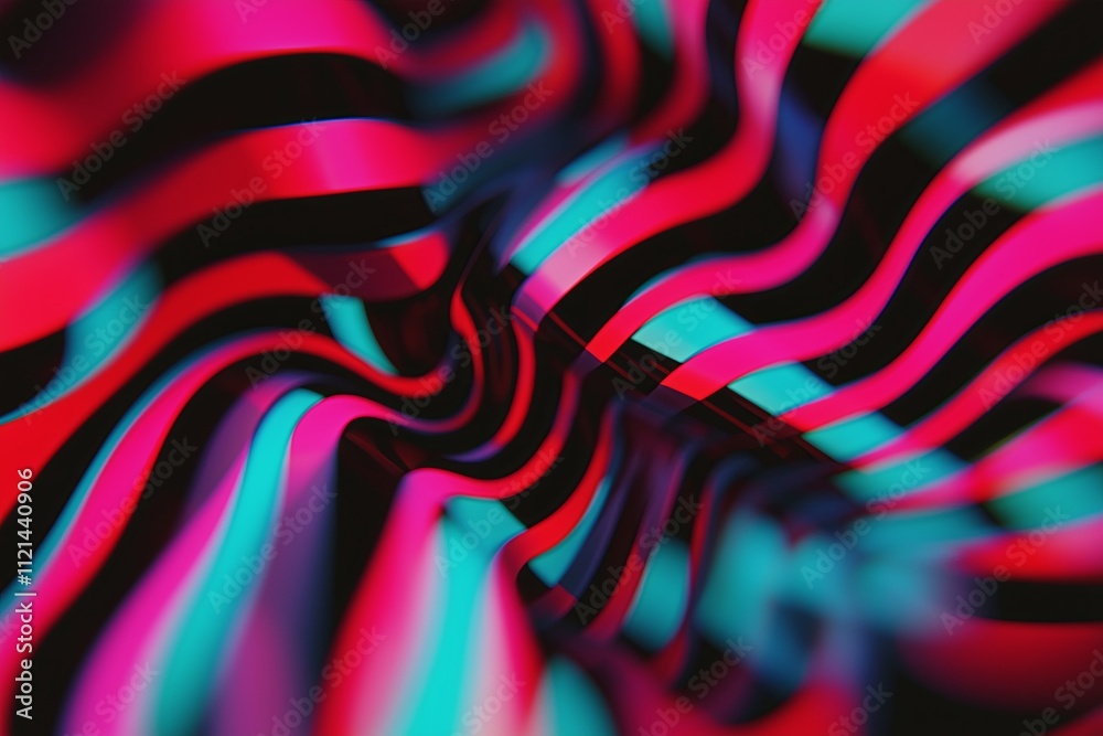 Poster A wavy distortion effect of a colorful image stretched and blurred into motion.