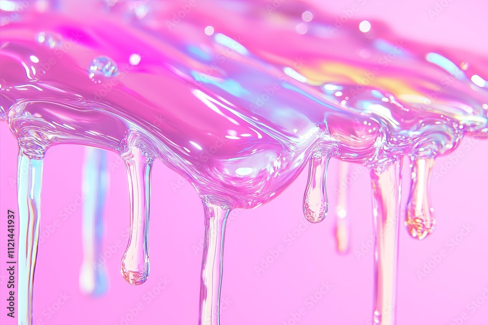 Poster A surreal melting effect where a vibrant color gradient appears to drip down.