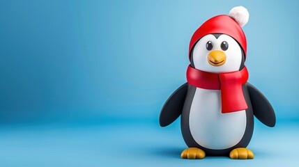 Fototapeta premium Adorable Penguin in Winter Attire