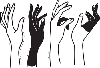 Fototapeta premium Hand vector set collection 