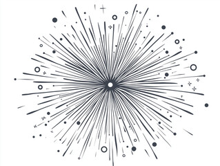 Obraz premium Kreatives grafisches Design mit explosiven Linien und Sternen