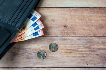 euro banknotes and coins