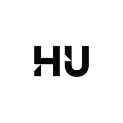 HU monogram logo design letter text name symbol monochrome logotype alphabet character simple logo