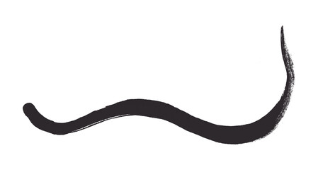 Black brush stroke isolated on transparent background.