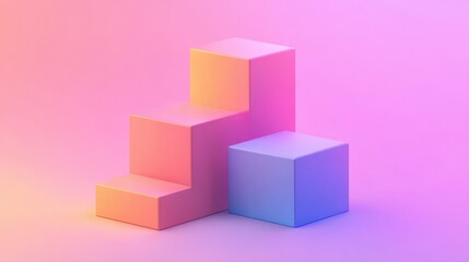 Obraz premium empty minimalistic pedestal podium stage with soft colours