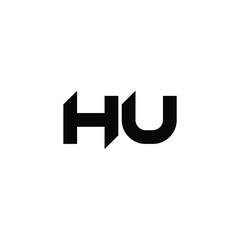 HU monogram logo design letter text name symbol monochrome logotype alphabet character simple logo