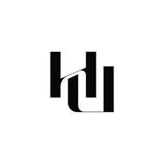 HU monogram logo design letter text name symbol monochrome logotype alphabet character simple logo