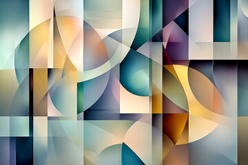 Obraz premium Modern abstract composition featuring geometric shapes and soft color transitions in a stylish design