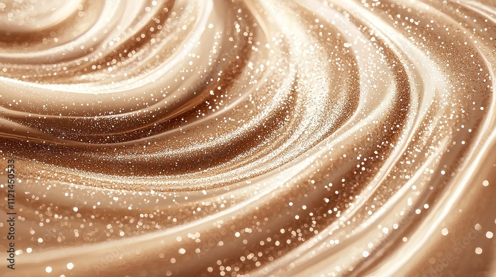 Poster delicate waves of mocha mousse blend together, showcasing a lustrous texture with shimmering highlig