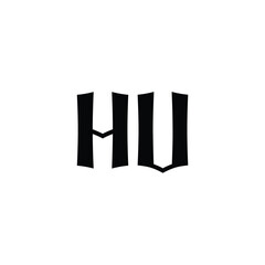 HU monogram logo design letter text name symbol monochrome logotype alphabet character simple logo