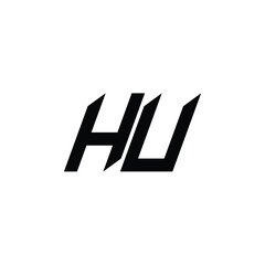 HU monogram logo design letter text name symbol monochrome logotype alphabet character simple logo