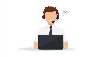 Support representative assisting customers in a virtual call center environment