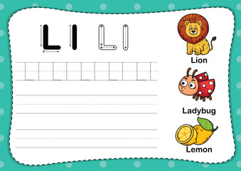 Illustration Isolated Animal Alphabet Letter L