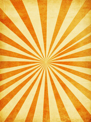 Obraz premium Vintage Sunburst Background with Orange Rays and Textured Paper Effect