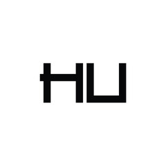 HU monogram logo design letter text name symbol monochrome logotype alphabet character simple logo