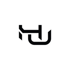 Fototapeta premium HU monogram logo design letter text name symbol monochrome logotype alphabet character simple logo