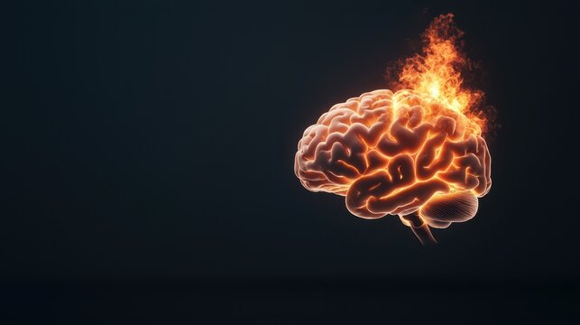 Exploding human brain symbolizes neurological disorders and brain diseases