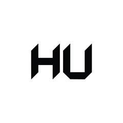 HU monogram logo design letter text name symbol monochrome logotype alphabet character simple logo