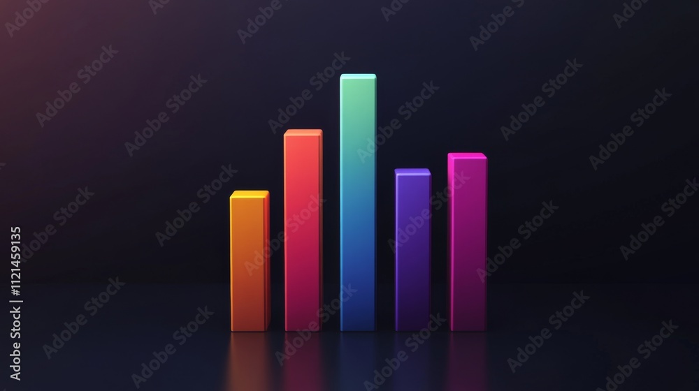 Aufkleber colorful vertical bars representing data visualization concept