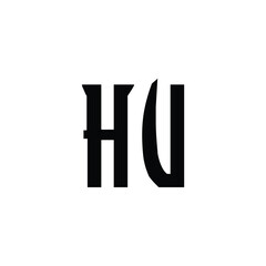 HU monogram logo design letter text name symbol monochrome logotype alphabet character simple logo