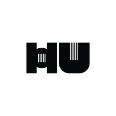 HU monogram logo design letter text name symbol monochrome logotype alphabet character simple logo