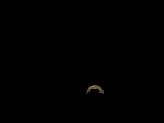 Silhouette of a church on top of a hill with the moon behind in the background. 