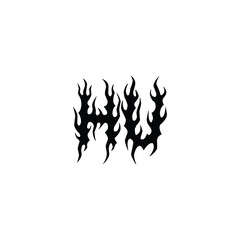 HU monogram logo design letter text name symbol monochrome logotype alphabet character simple logo