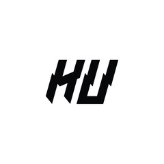 HU monogram logo design letter text name symbol monochrome logotype alphabet character simple logo