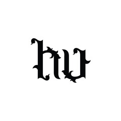 HU monogram logo design letter text name symbol monochrome logotype alphabet character simple logo