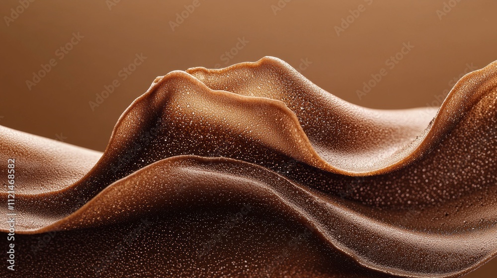 Poster Soft, flowing chocolate forms elegant waves that capture light and shadow, exuding warmth and inviting indulgence in minimalism