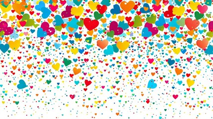 Fototapeta premium Vibrant background of colorful hearts for romantic and love themed designs and banners