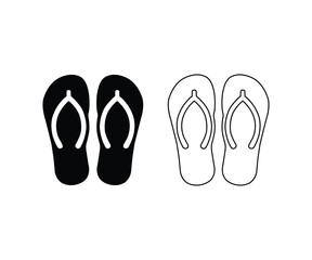 Black flip-flops icon.