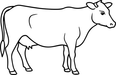 cow line art vector illustration