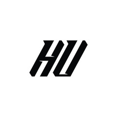 HU monogram logo design letter text name symbol monochrome logotype alphabet character simple logo