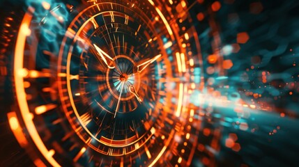 Futuristic time travel technology abstract background, AI generated image