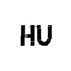 HU monogram logo design letter text name symbol monochrome logotype alphabet character simple logo