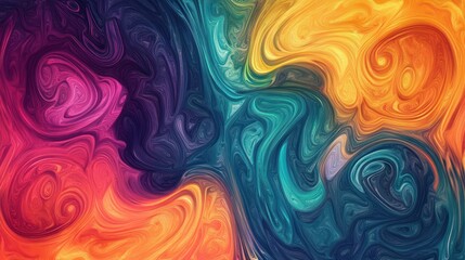 Abstract Swirling Colors: A Kaleidoscope of Hues