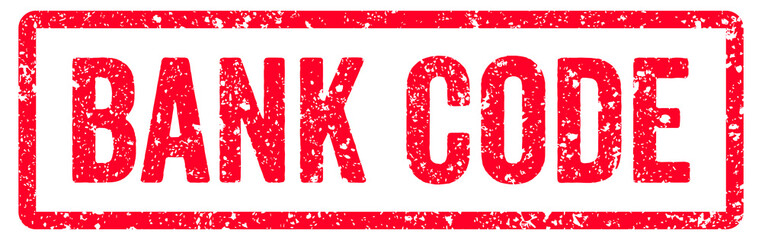 Bank Code Stamp Transparent Seal, Red Grunge Bank Code Word Rubber Stamp Seal