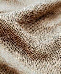 Texture of woven fabric in natural brown tones with depth