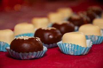 Bonbon truffle. Luxury handmade bonbon. Chocolate candy. Homemade chocolate candy sweet. Yummy Valentines day. Valentines Day candy. Luxury chocolate truffle. Chocolate praline. Rich ganache