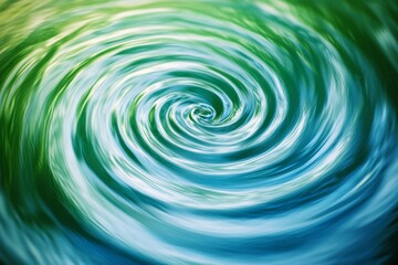 Swirling greens and blues create a mesmerizing whirlpool effect, evoking a sense of motion and depth in this abstract visual.