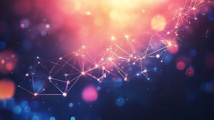 Obraz premium Abstract molecular structure and atom connections, science background design for research and innovation