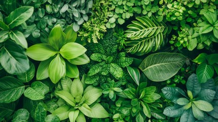 Vibrant green foliage botanical garden nature photography lush environment close-up view organic beauty for eco-design projects