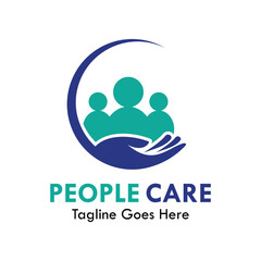 People care design logo template illustration