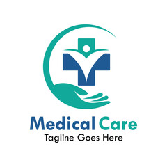 Medical care design logo template illustration