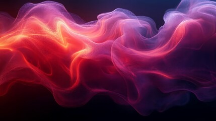 Fototapeta premium Vibrant red swirling smoke rendered in a dynamic exaggerated cartoon 3D style against a dark black backdrop